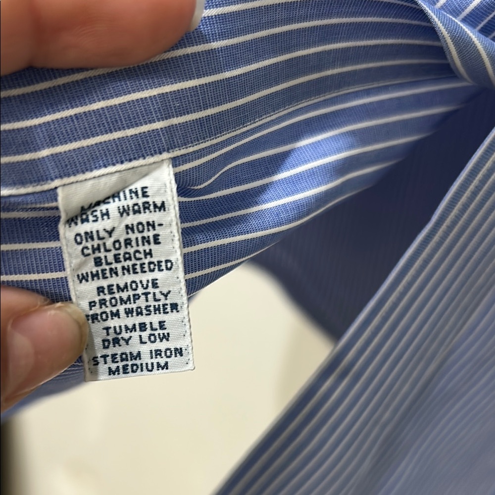 RALPH LAUREN MENS BLUE PINSTRIPE BUTTON DOWN SHIRT YARMOUTH Sz 16 1/2 - Picture 8 of 11